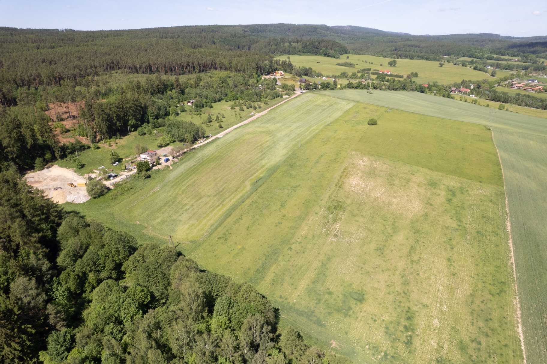 Widok z lotu ptaka na teren inwestycji Działki Wolany